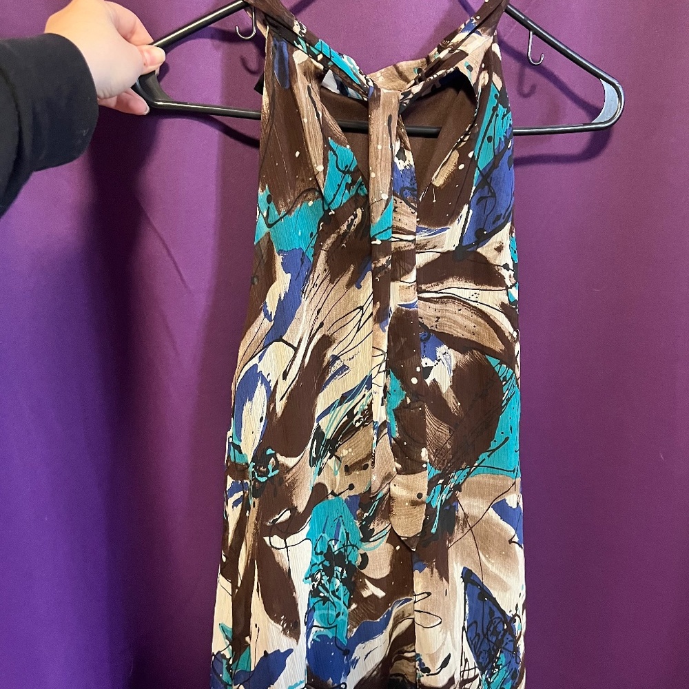 Abstract Patterned Ruffle Shirt - Picture 4 of 10